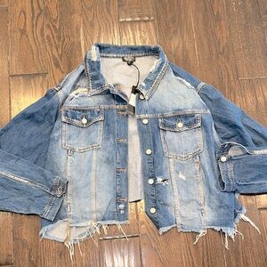 Glitzy Lifestyle Blue Jean Jacket size 5X new with tags